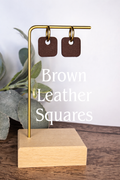 Brown Leather Square Charms