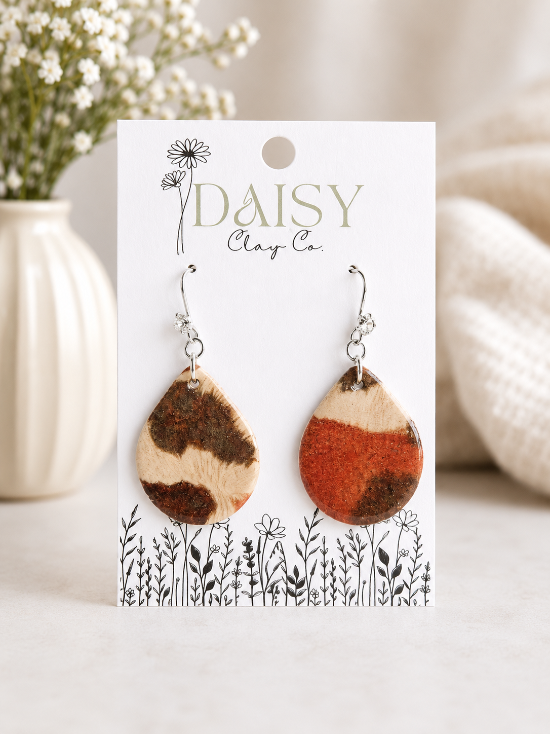 Cow Print Dangles