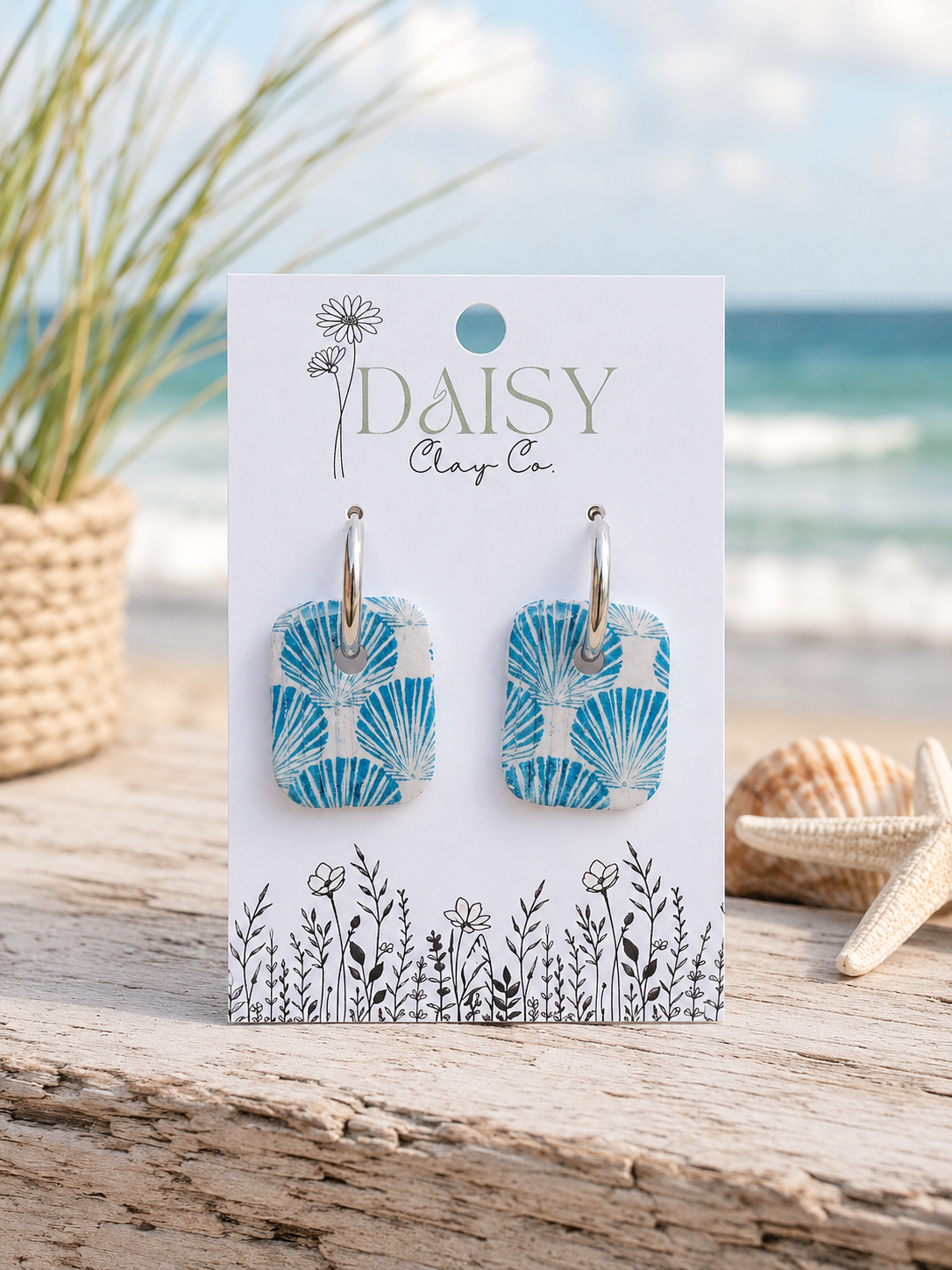 Seashell Rectangle Charms