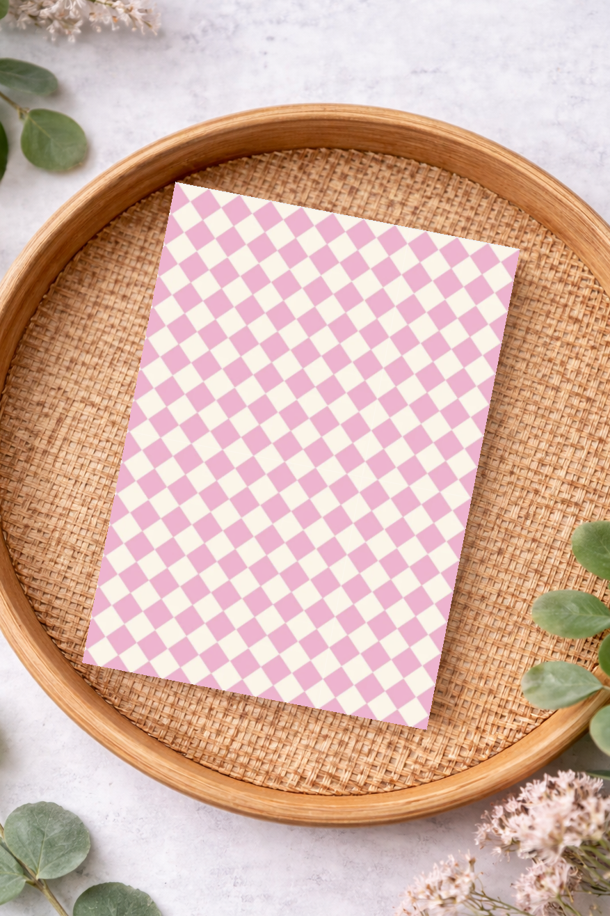 Pink Checkered Transfer Sheet