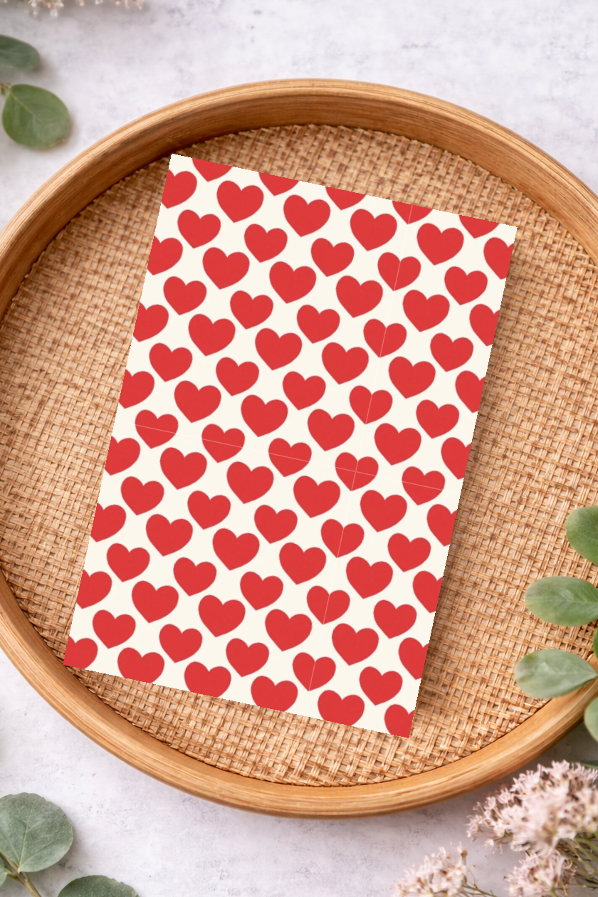 Red Chunky Hearts Transfer Sheet
