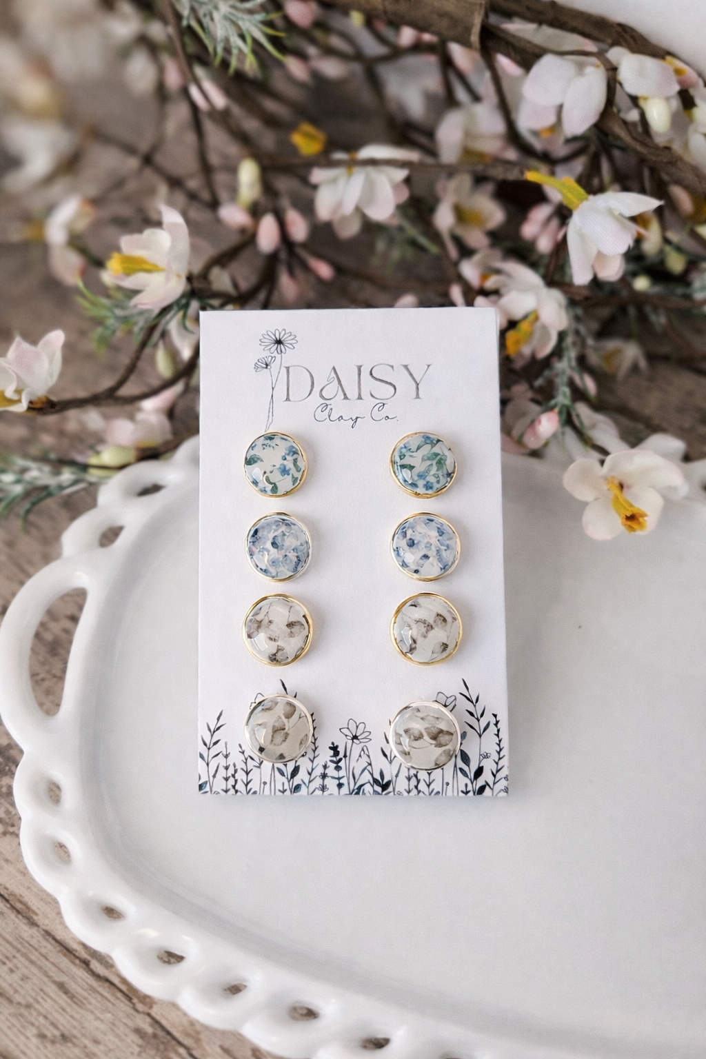 Vintage Cornflower Studs (GGS)